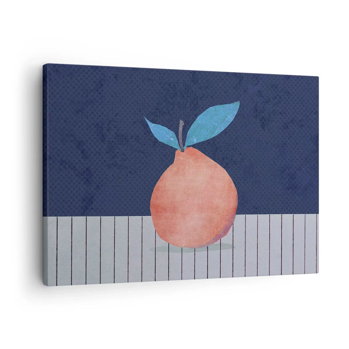 Quadro su tela - Stampe su Tela - Frutta astratta su uno sfondo di colori contrastanti e linee rette. - 70x50cm - Convessità e piano - Decorazione murale moderna per soggiorno e camera da letto ARTTOR