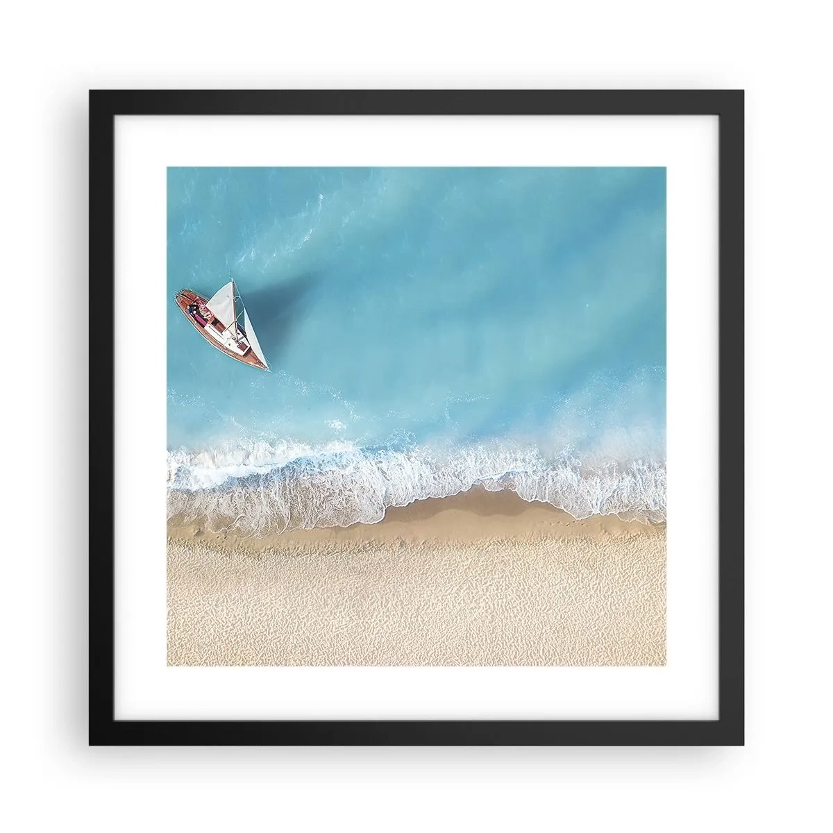 Poster in cornice nera - Al confine del blu e dell'oro - 40x40 cm