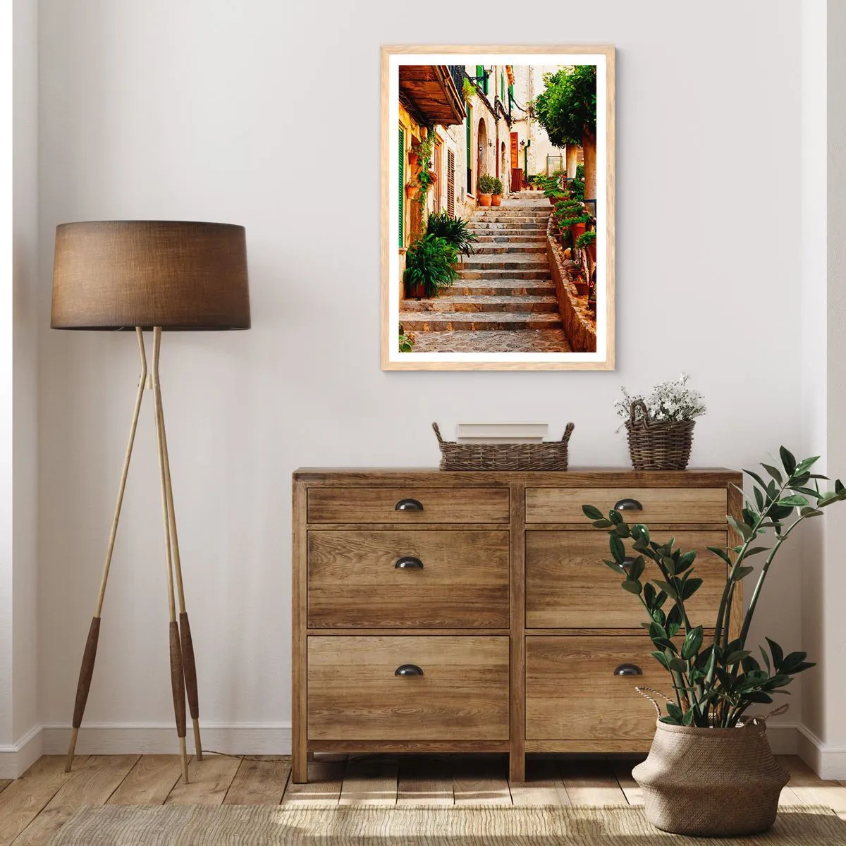Poster in cornice rovere chiaro - Il fascino delle vacanze spagnole - 61x91 cm