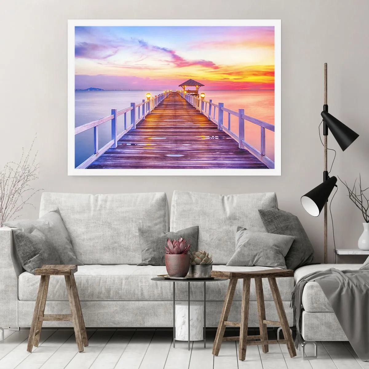 Poster - Silenzio della sera in lilla e oro - 50x40 cm