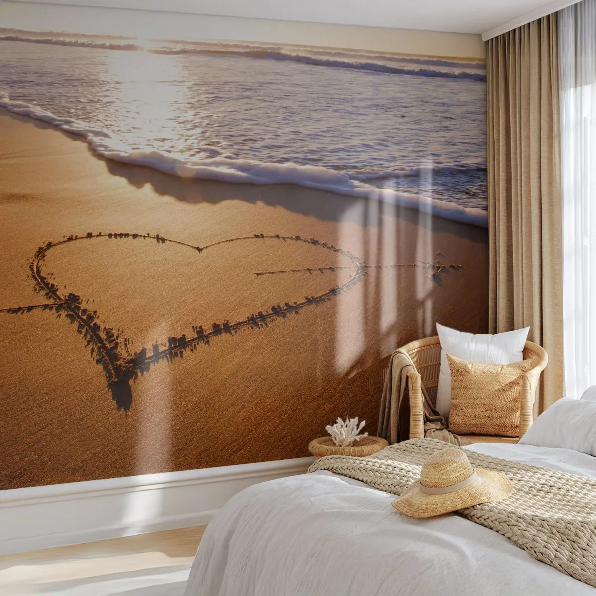 Fotomurali Premium Sand - Dichiarazione delle vacanze - Paesaggio, Spiaggia, Mare - 350x256 cm