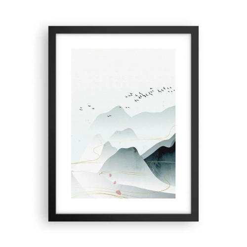 Poster in cornice nera - Oltre le cime - 30x40 cm