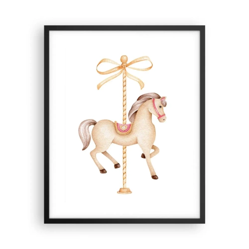 Poster in cornice nera - Trotto aggraziato - 40x50 cm