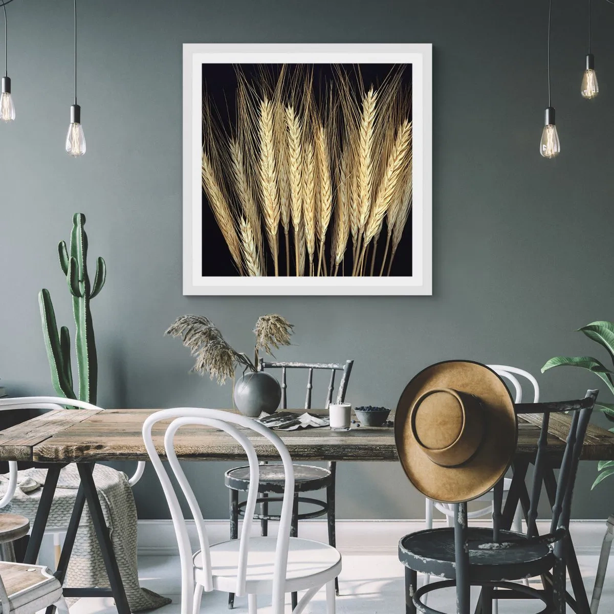 Poster in cornice bianca - Magia rustica - 50x50 cm