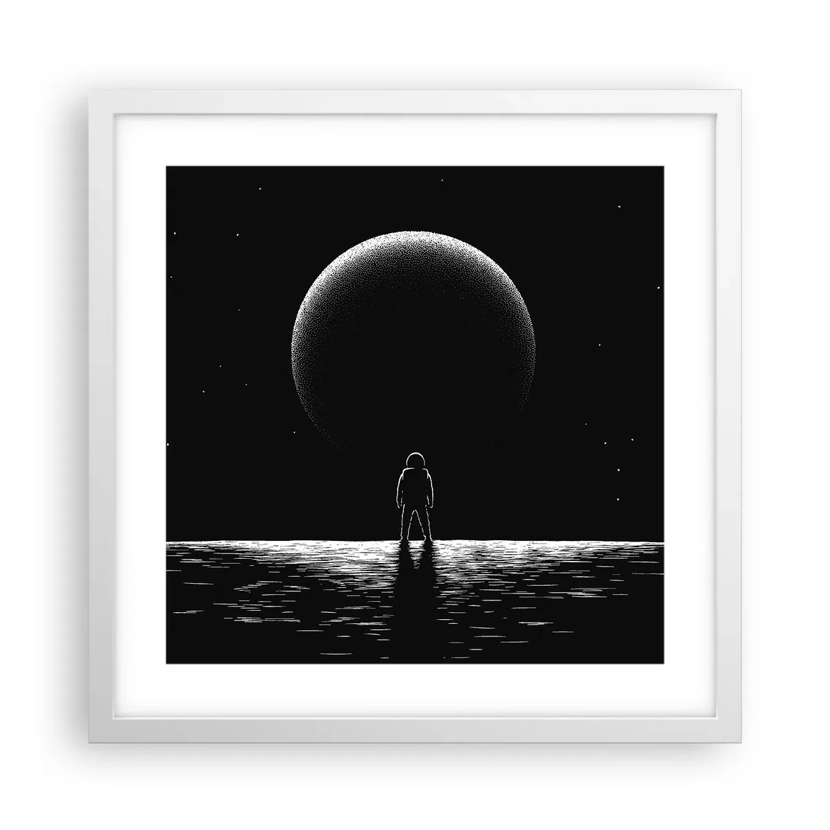 Poster in cornice bianca - Faccia a faccia - 40x40 cm