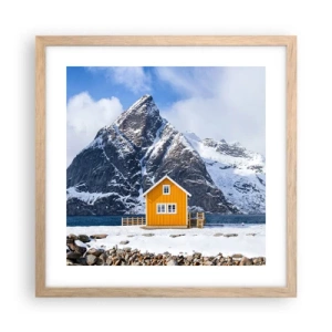 Poster in cornice rovere chiaro - Vacanze scandinave - 40x40 cm