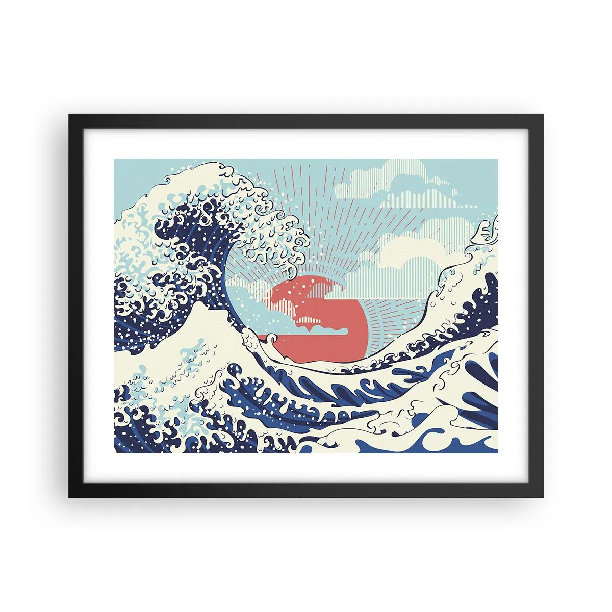 Poster in cornice nera - Di ispirazione giapponese - 50x40 cm