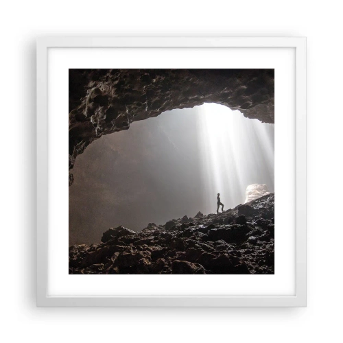 Poster in cornice bianca - Grotta luminosa - 40x40 cm