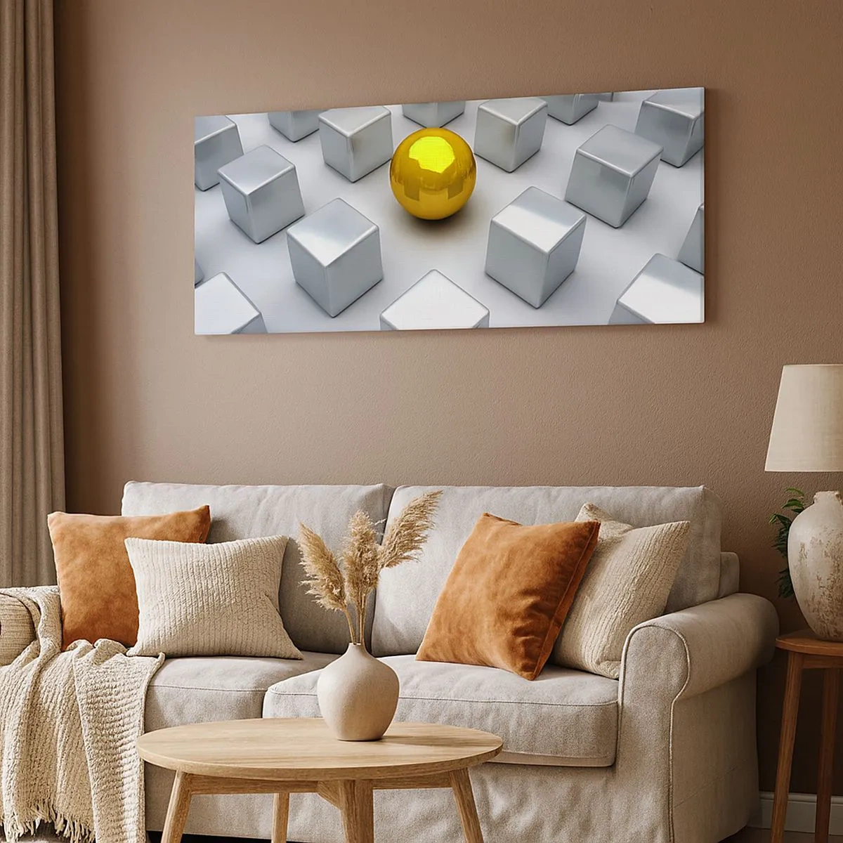 Quadro su tela - Stampe su Tela - Perché io? Composizione geometrica - 100x40 cm