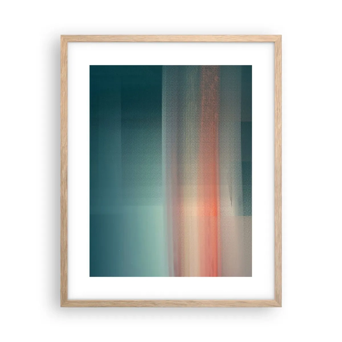 Poster in cornice rovere chiaro - Astrazione: onde di luce - 40x50 cm