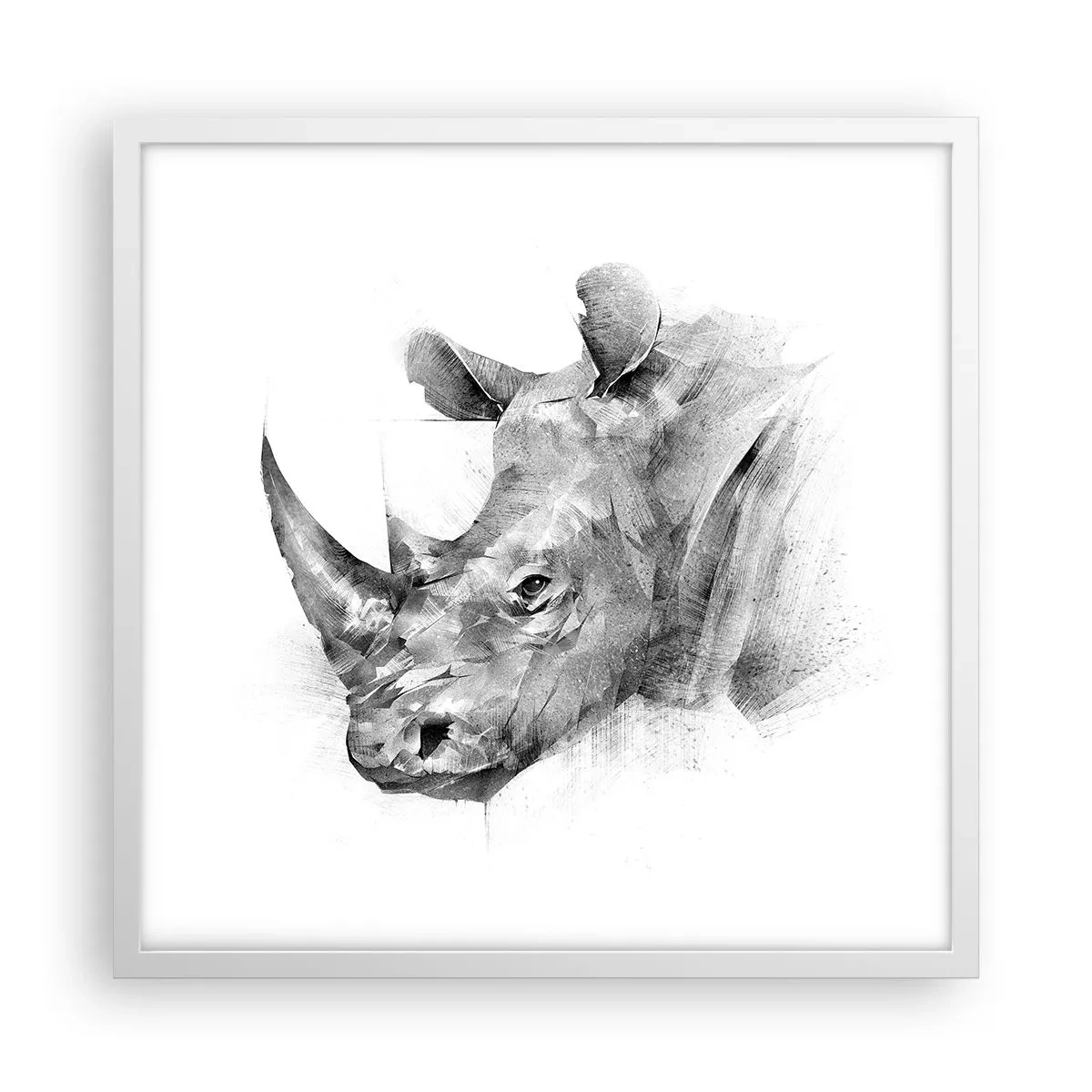 Poster in cornice bianca - Ritratto africano - 50x50 cm