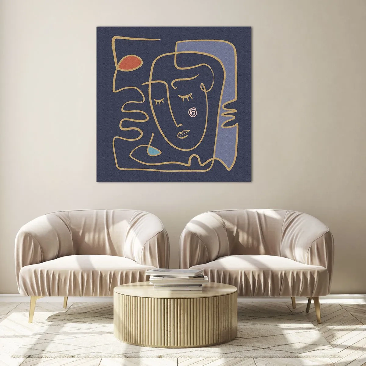 Quadro su vetro - Pensierosa - 60x60 cm