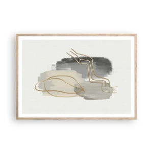 Poster in cornice rovere chiaro - Durata e movimento - 100x70 cm