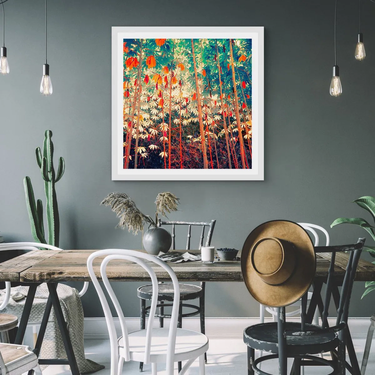 Poster in cornice bianca - La vita segreta delle foglie - 50x50 cm