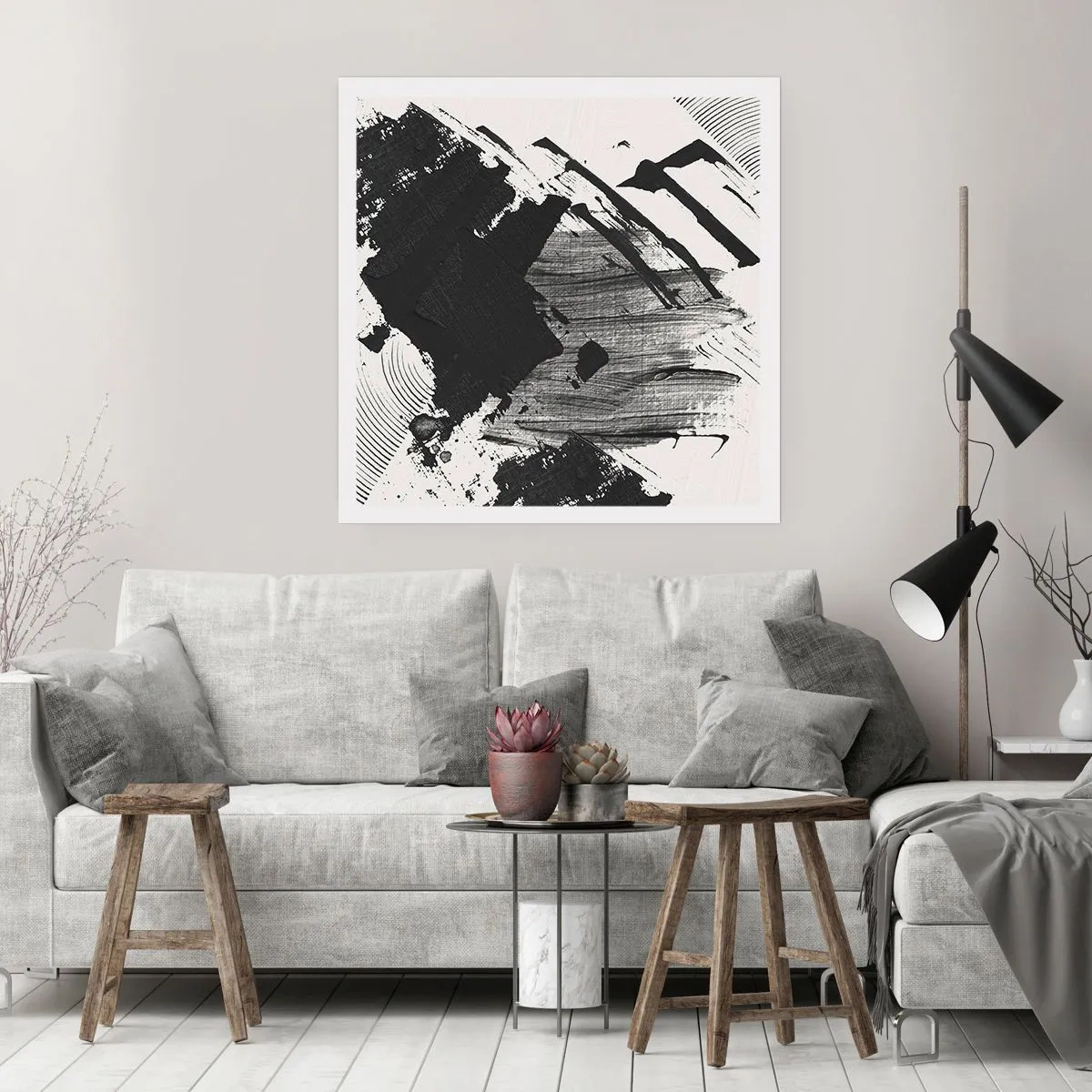 Poster - Astrazione: espressione di nero - 30x30 cm