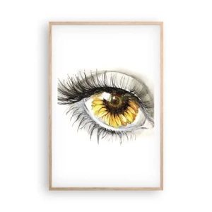 Poster in cornice rovere chiaro - Uno sguardo caldo come l'estate - 61x91 cm