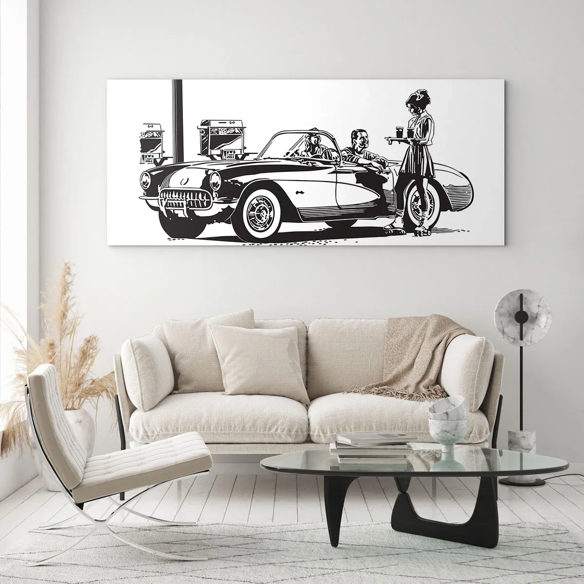 Quadro su vetro - Anni '60: l'America spensierata - 90x30 cm