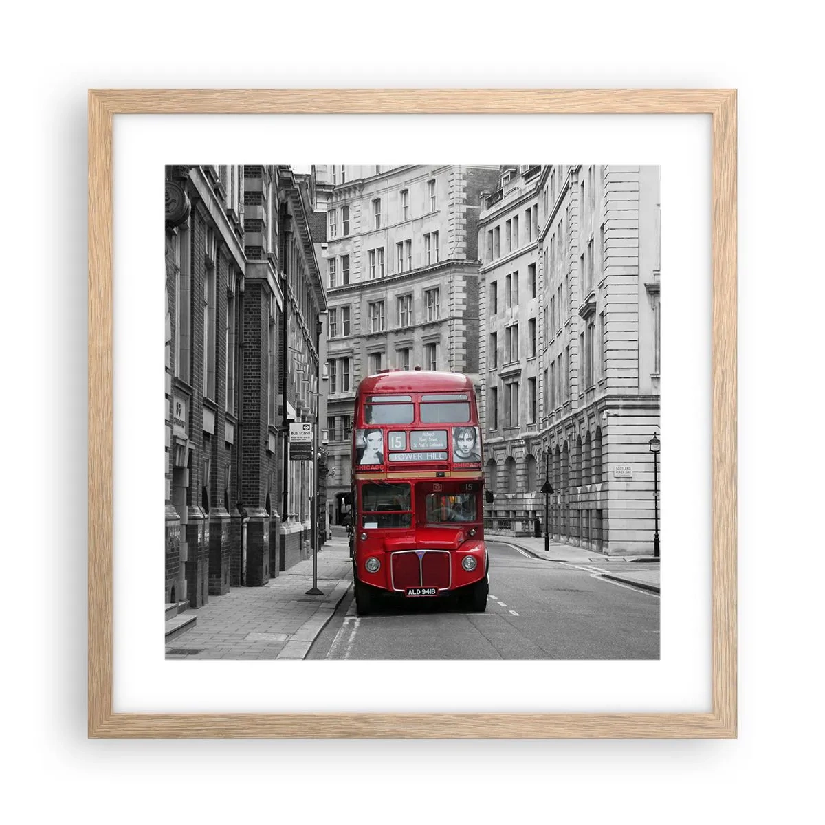 Poster in cornice rovere chiaro - Il quotidiano non deve essere grigio - 40x40 cm