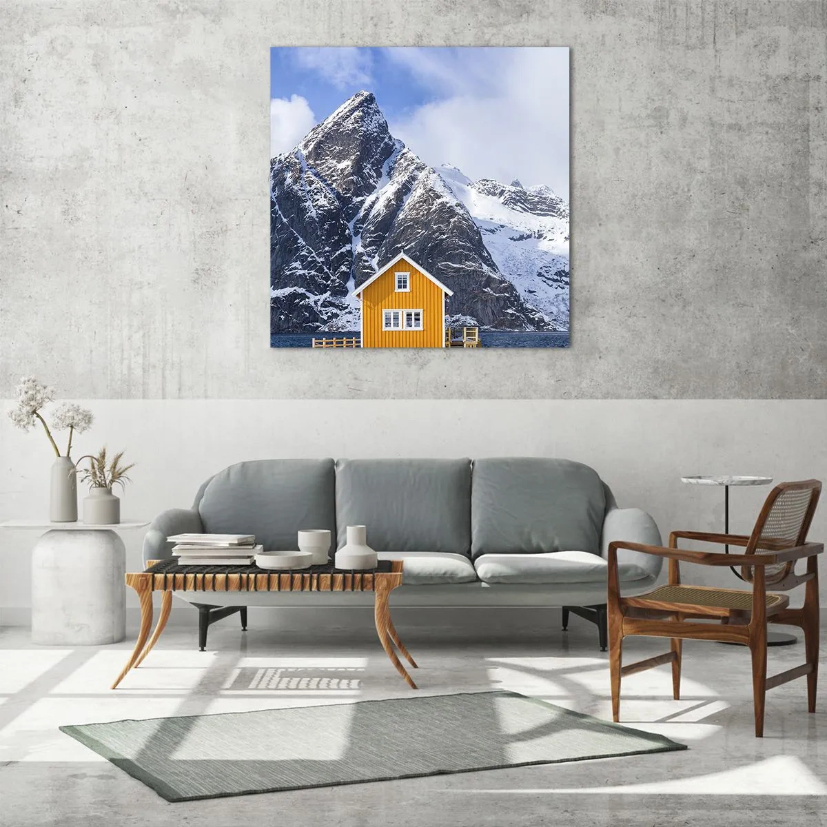Quadro su vetro - Vacanze scandinave - 50x50 cm