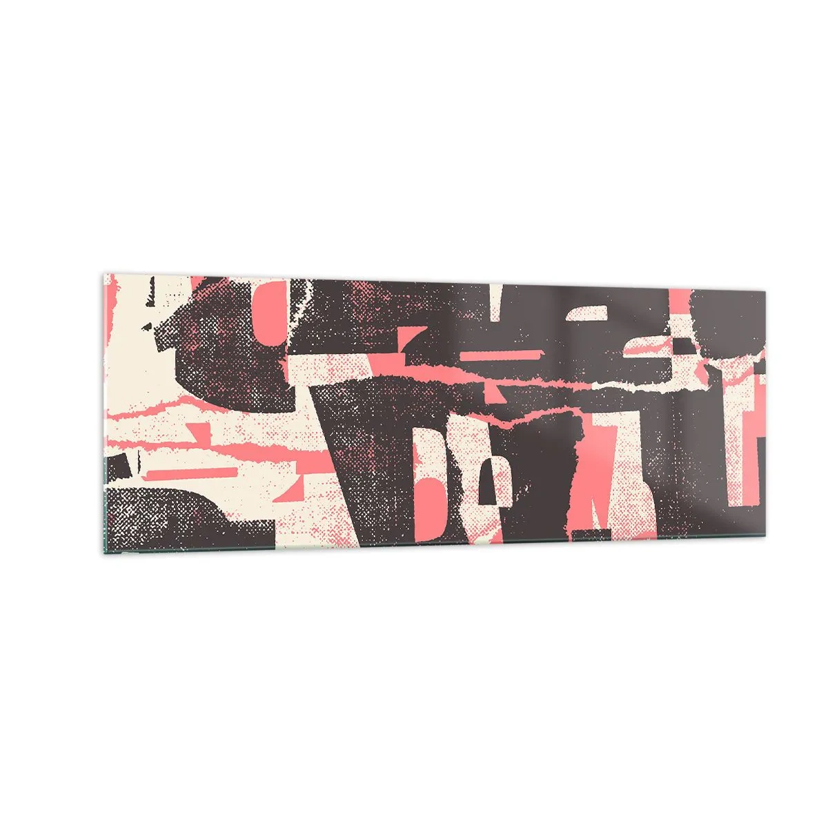 Quadro su vetro - Una composizione astratta nei toni del rosa e del marrone. - 140x50cm - Tutto il rumore - Decorazione murale moderna per soggiorno e camera da letto ARTTOR