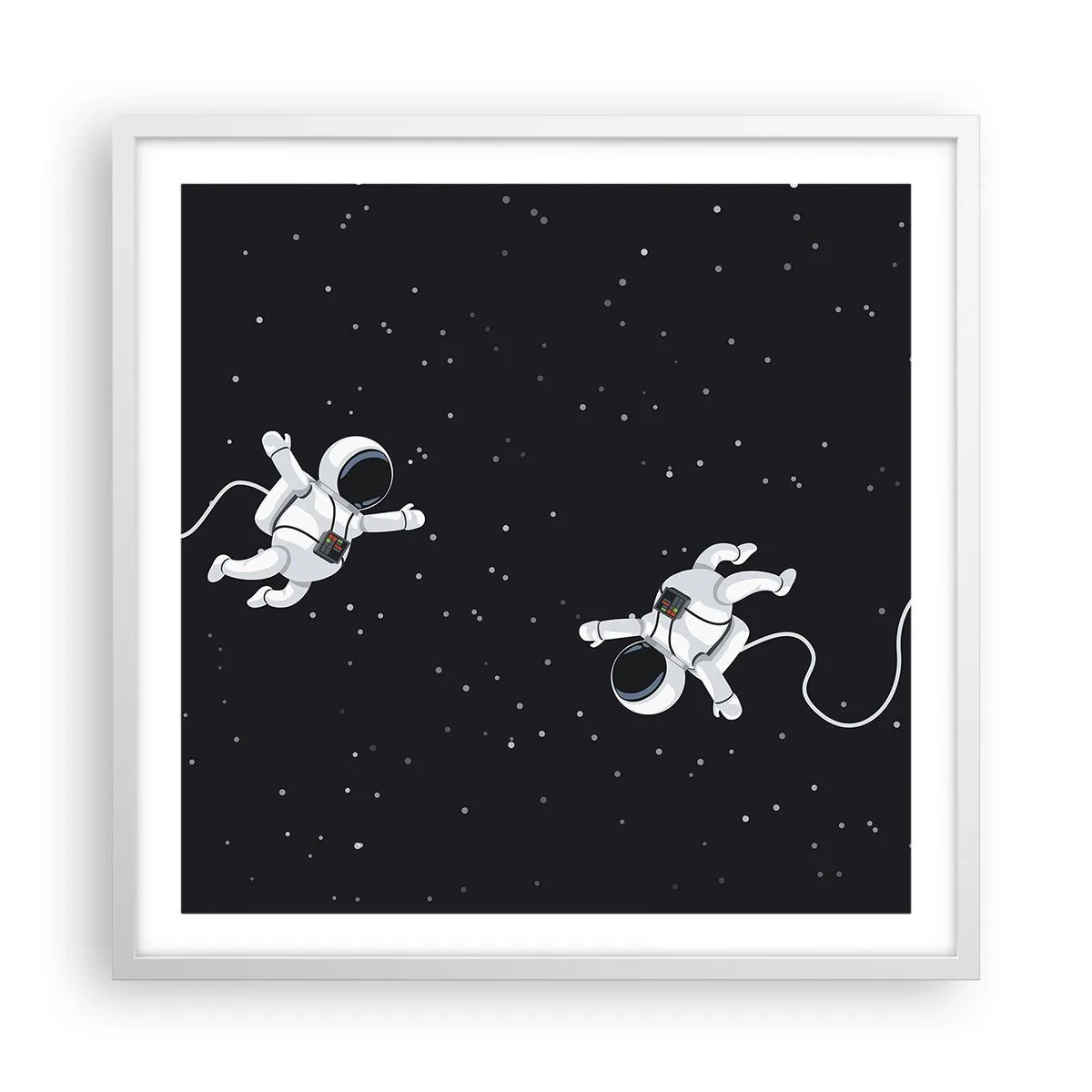 Poster in cornice bianca - Danza cosmica - 60x60 cm