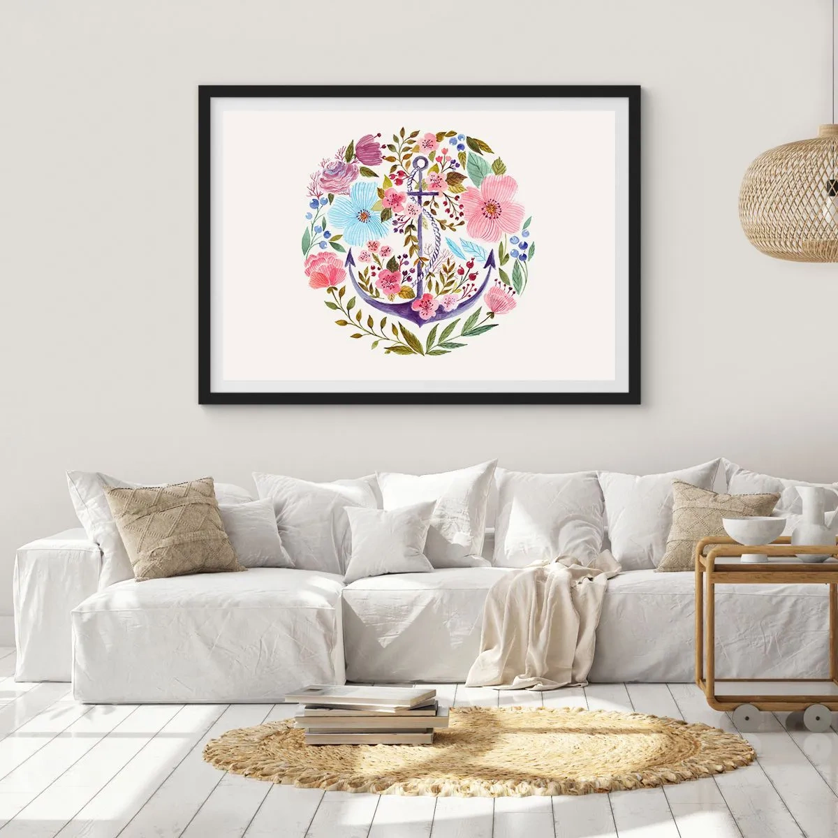 Poster in cornice nera - Il bel sogno del marinaio - 50x40 cm