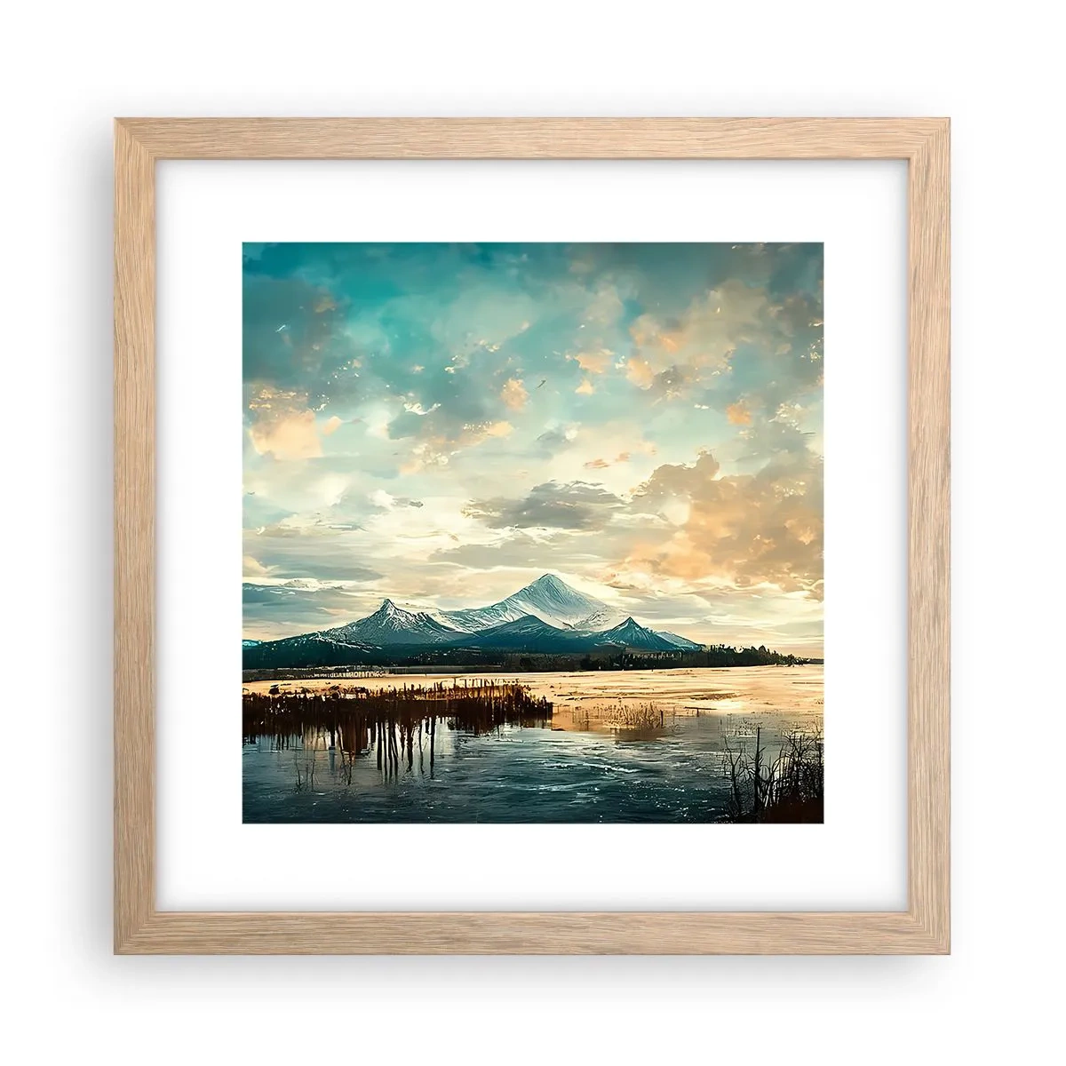 Poster in cornice rovere chiaro - Sotto la protezione del cielo - 30x30 cm