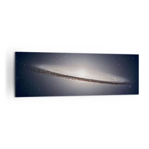 Quadro su tela - Stampe su Tela - Una galassia a spirale sullo sfondo dello spazio stellato - 160x50cm - Tanto tempo fa in una lontana galassia... - Decorazione murale moderna per soggiorno e camera da letto ARTTOR