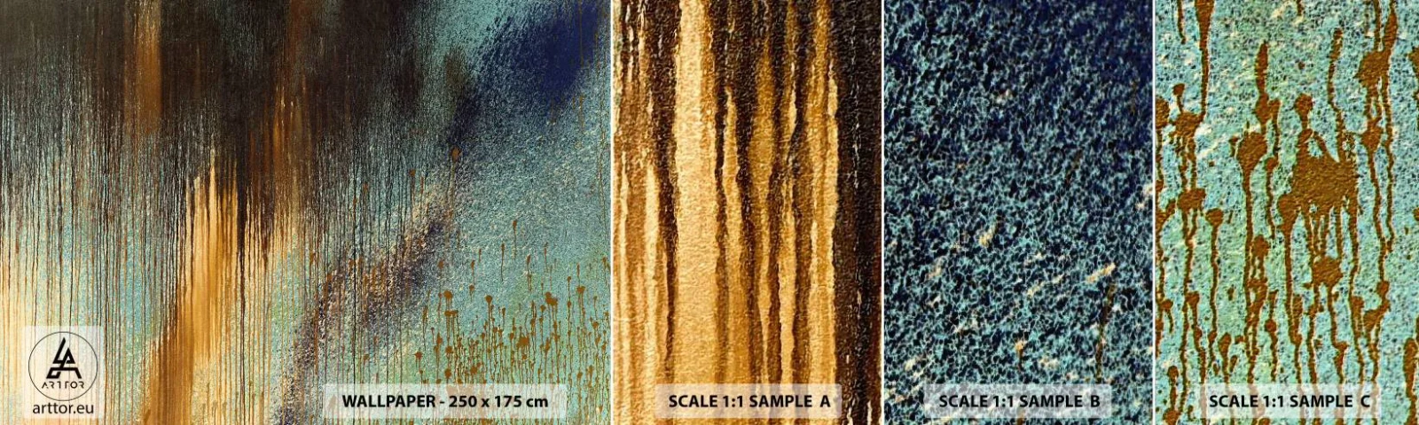 Campione Di Fotomurale Standard Eco - Composizione cromatica non casuale - Astrazione, Industriale, Colore - 100x30 cm