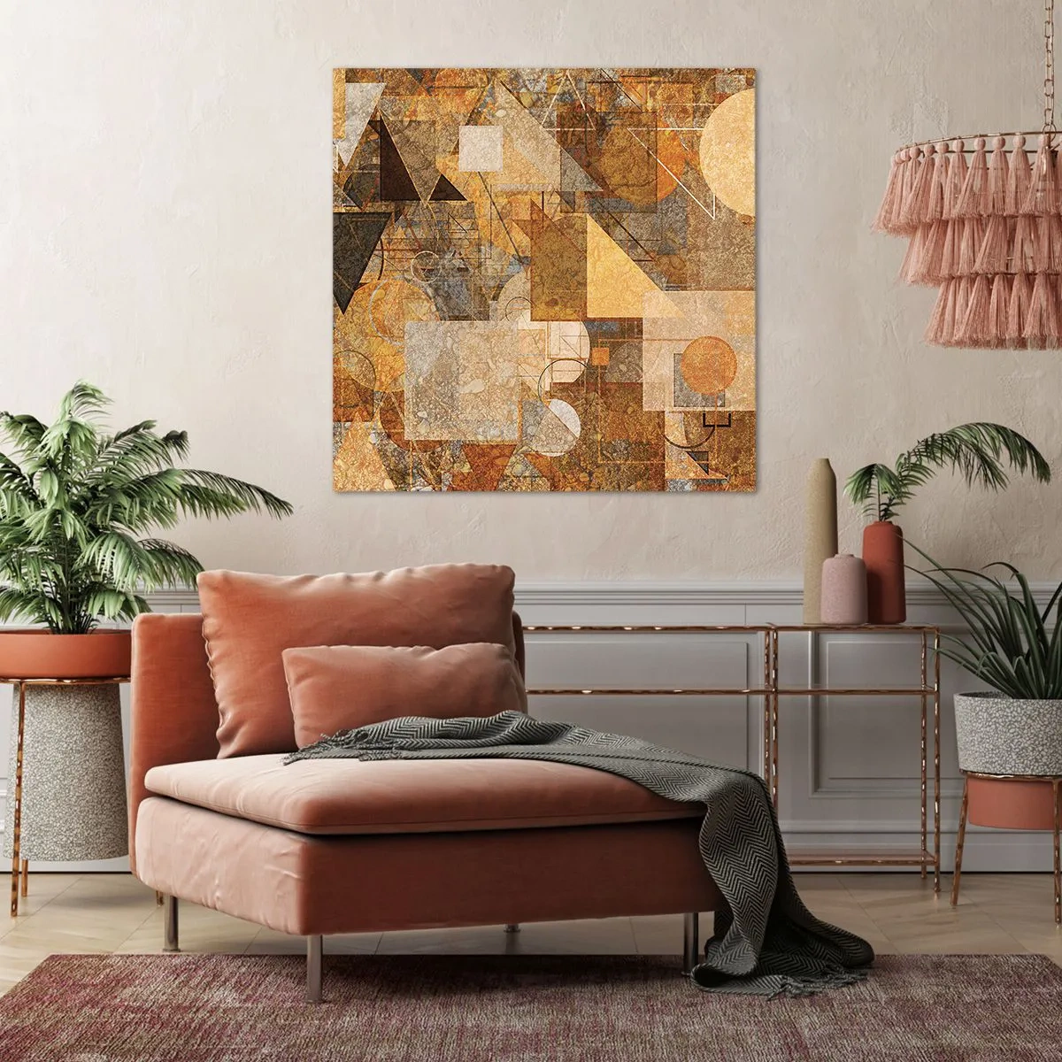 Quadro su tela - Stampe su Tela - Studio cubista in marrone - 30x30 cm