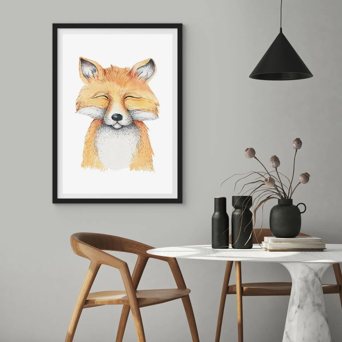 Poster in cornice nera - Umore da volpe - 70x100 cm