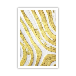 Poster - Composizione in bianco e oro - 61x91 cm
