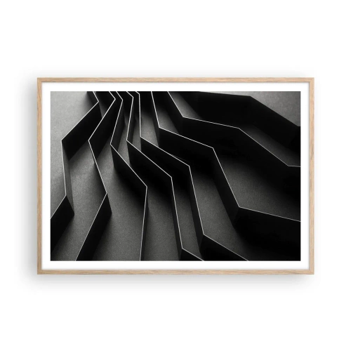 Poster in cornice rovere chiaro - Ordine tridimensionale - 100x70 cm