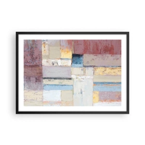 Poster in cornice nera - Composizione geometrica in colori pastello - 70x50cm - La pace della geometria - Decorazione murale moderna per soggiorno e camera da letto ARTTOR