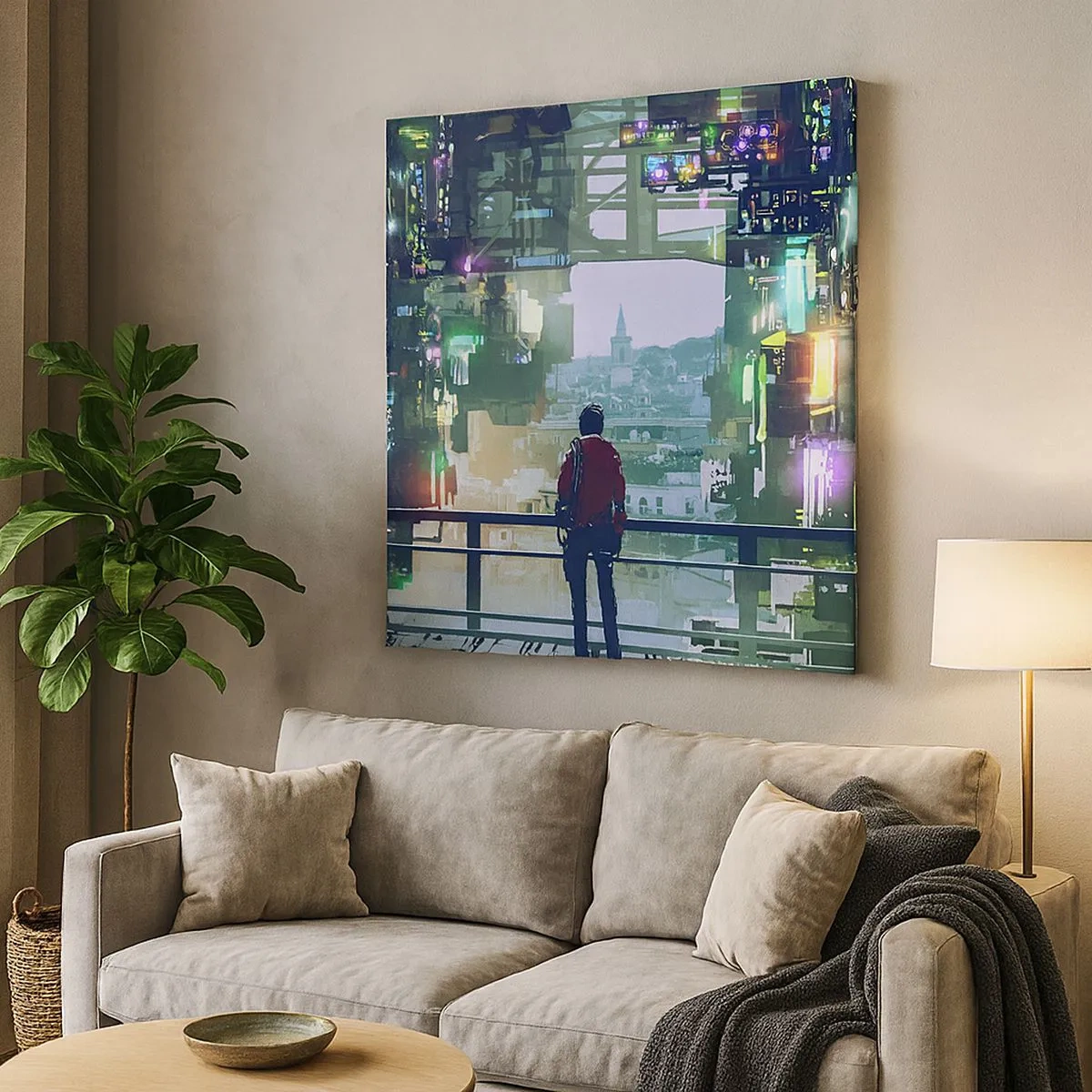 Quadro su tela - Stampe su Tela - Due mondi - 30x30 cm