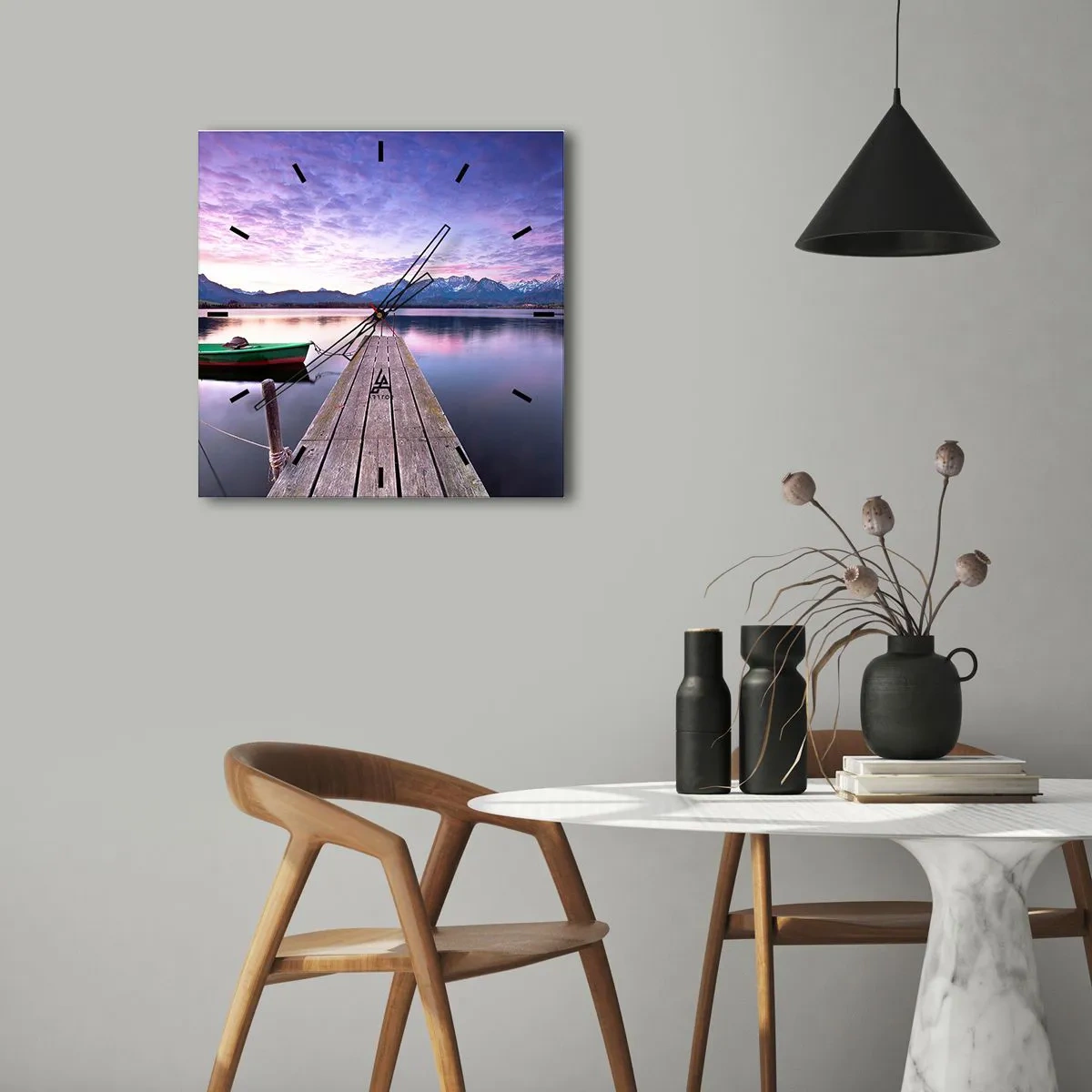 Orologio da parete - Orologio in Vetro - Silenzio amichevole - 40x40 cm