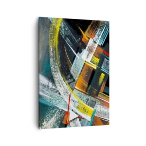 Quadro su tela - Stampe su Tela - Pennellate astratte colorate - 50x70cm - L'energia del movimento - Decorazione murale moderna per soggiorno e camera da letto ARTTOR