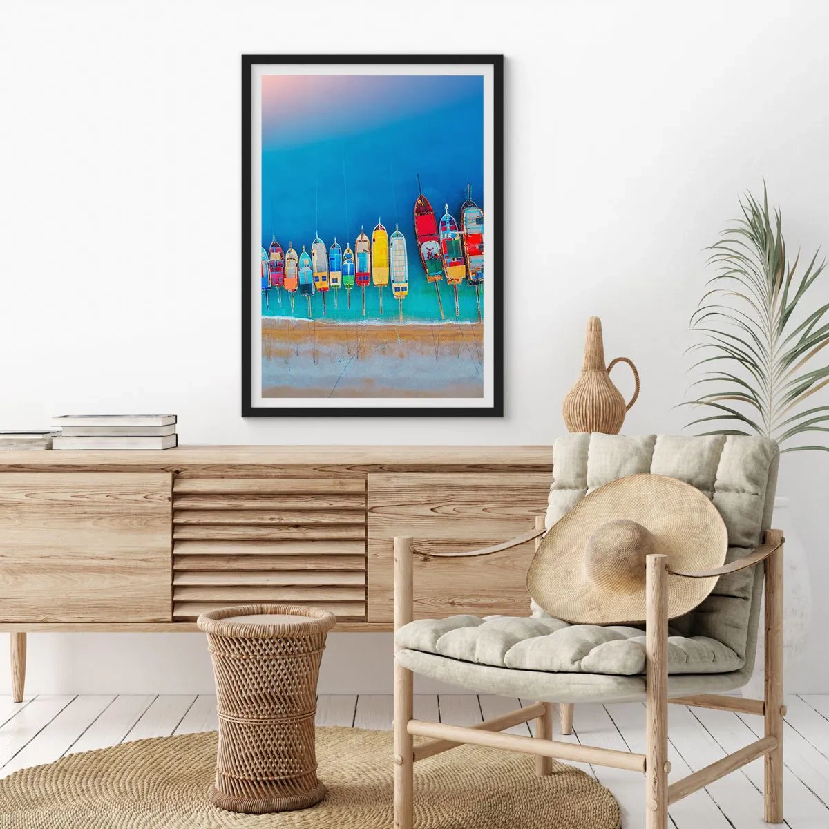 Poster in cornice nera - A volo d'uccello - 70x100 cm