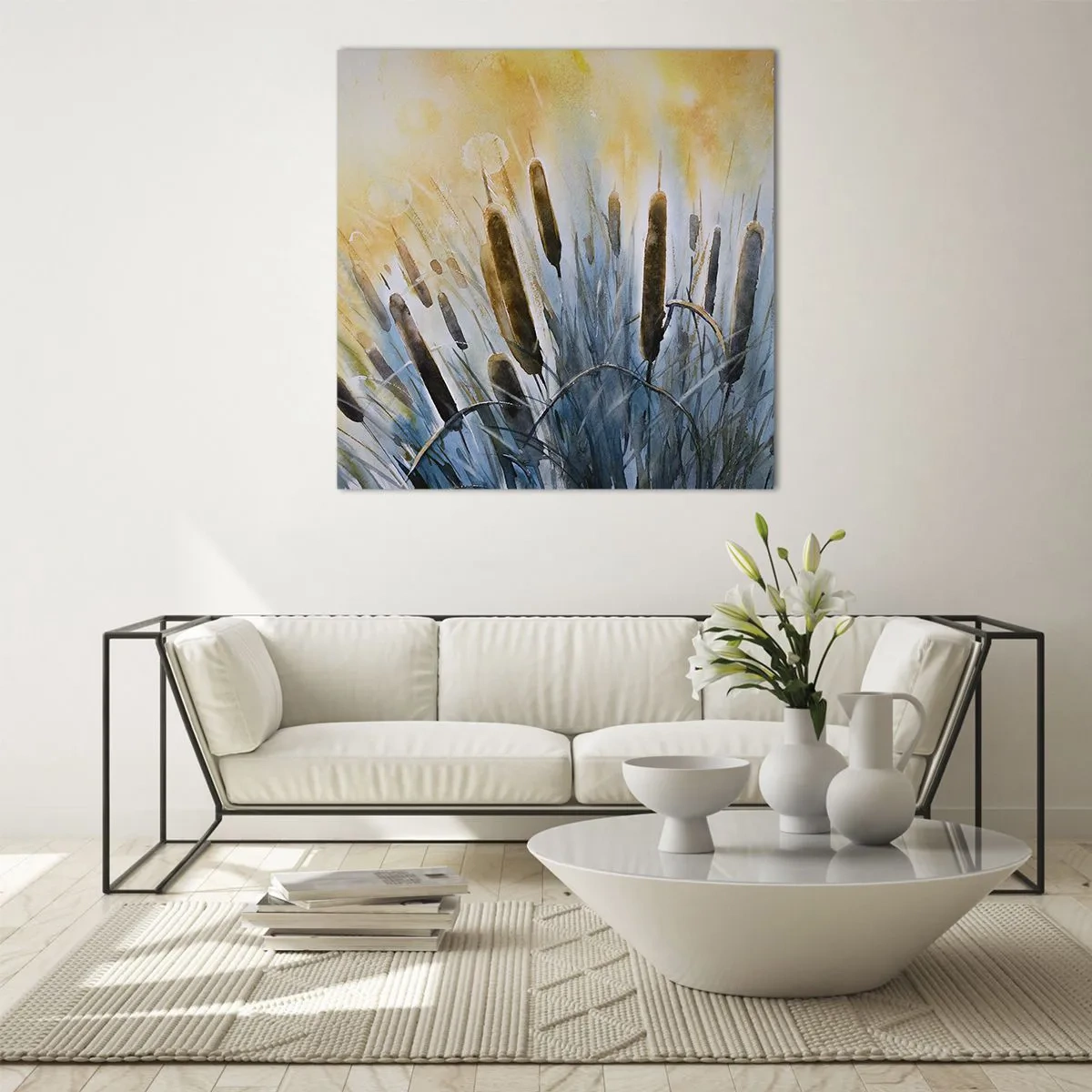 Quadro su vetro - Fresco dell'acqua, calore del sole - 50x50 cm