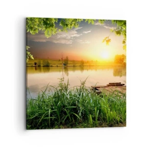 Quadro su tela - Stampe su Tela - Paesaggio incorniciato di verde - 70x70 cm