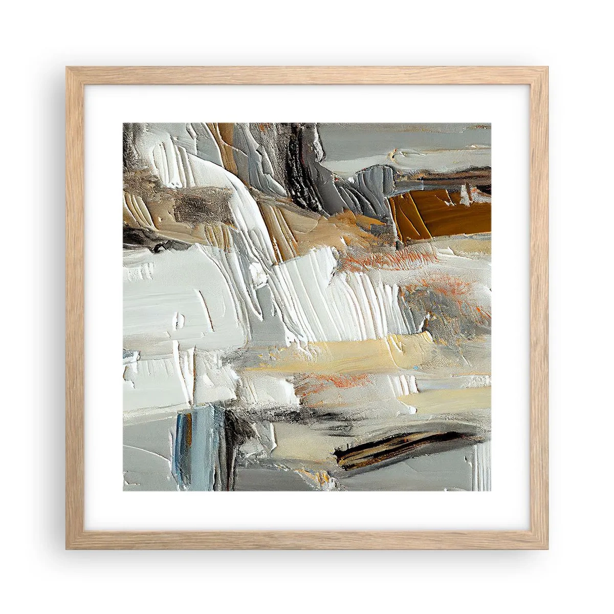 Poster in cornice rovere chiaro - Strati colorati - 40x40 cm