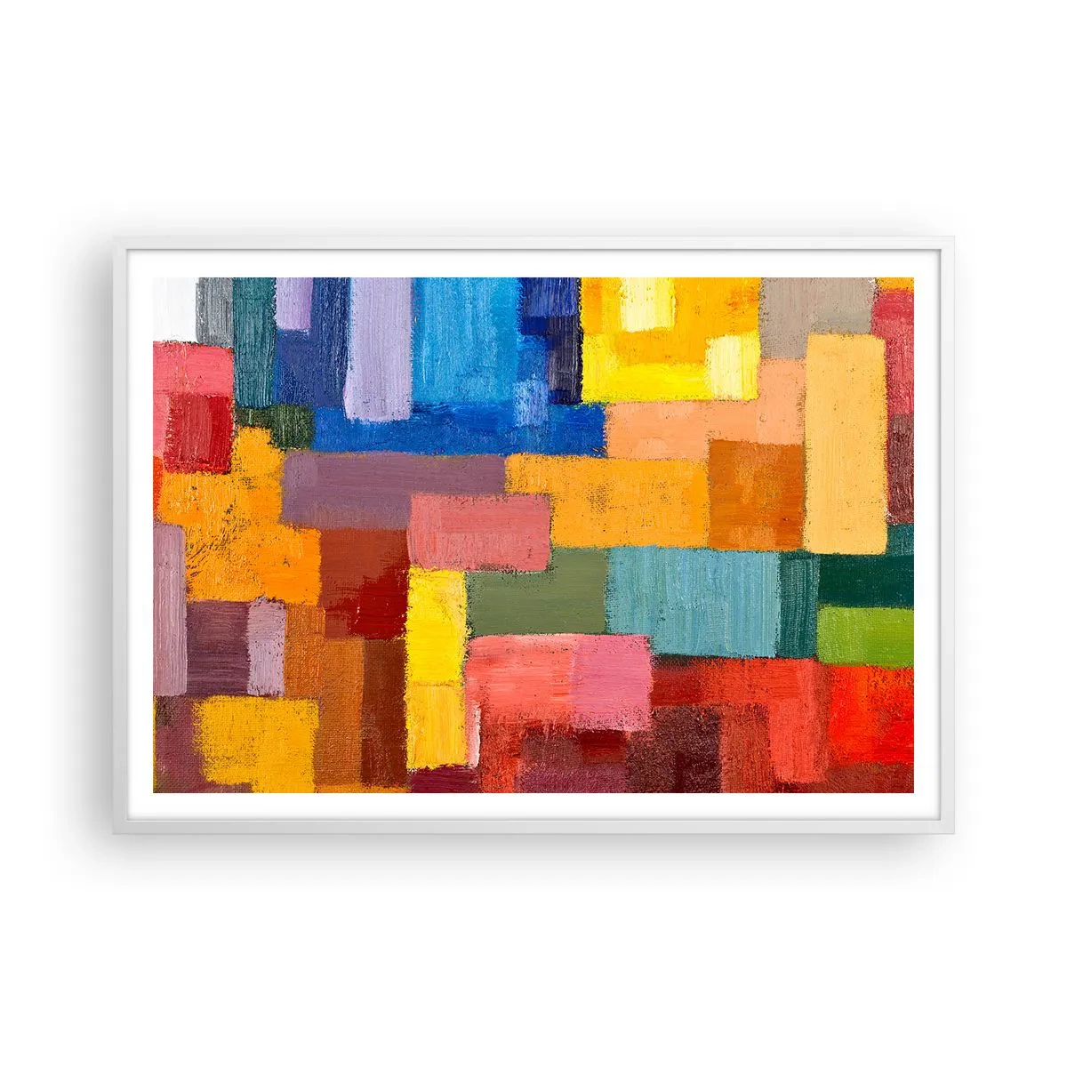 Poster in cornice bianca - Ognuno diverso, tutti colorati - 100x70 cm