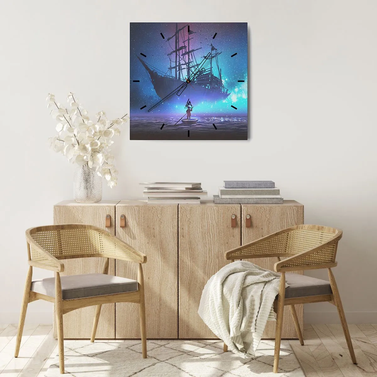 Orologio da parete - Orologio in Vetro - Incontro con il mito del mare - 30x30 cm