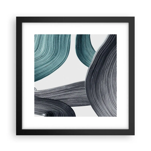 Poster in cornice nera - Tracce smeraldo e nero - 30x30 cm