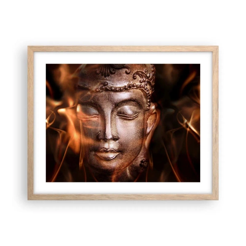 Poster in cornice rovere chiaro - Esiste solo qui e ora - 50x40 cm