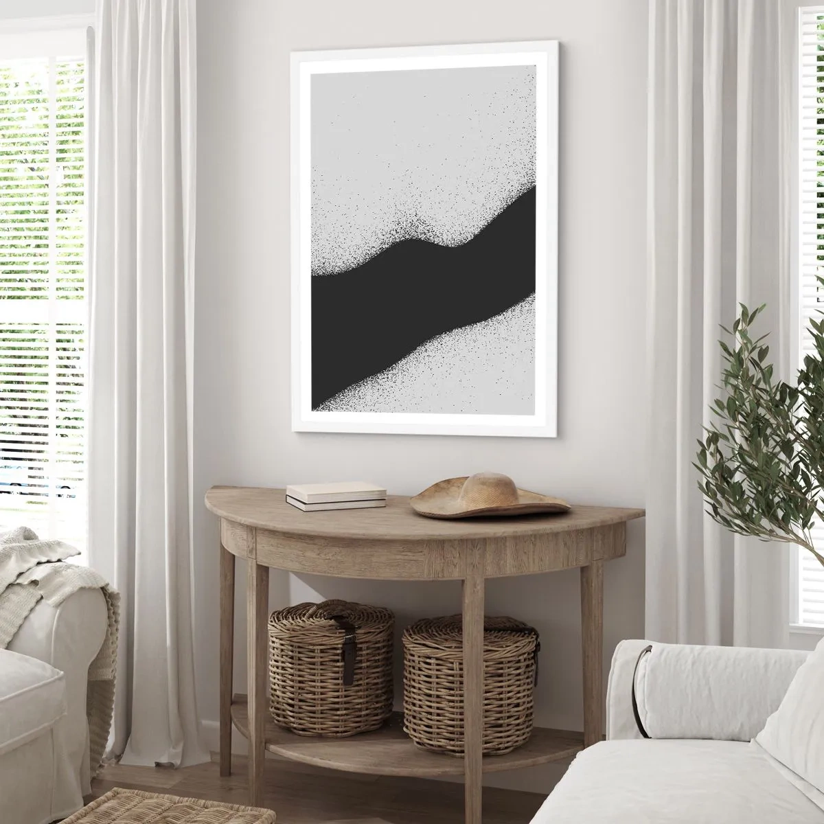 Poster in cornice bianca - Equilibrio fluido - 70x100 cm