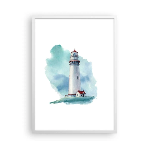 Poster in cornice bianca - Il mite amico del blu - 50x70 cm