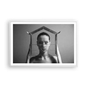 Poster in cornice bianca - Ritratto un po' surreale - 91x61 cm