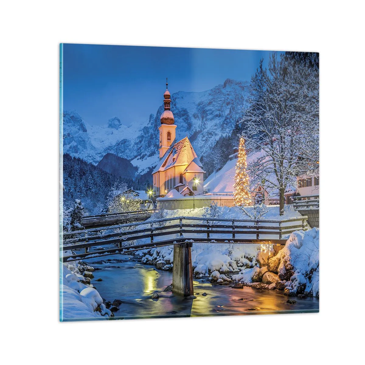 Quadro su vetro - Lo spirito di Natale - 30x30 cm