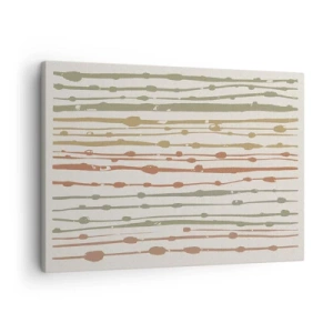 Quadro su tela - Stampe su Tela - Un motivo di linee in tonalità calde su uno sfondo chiaro - 70x50cm - La notazione musicale dei colori - Decorazione murale moderna per soggiorno e camera da letto ARTTOR